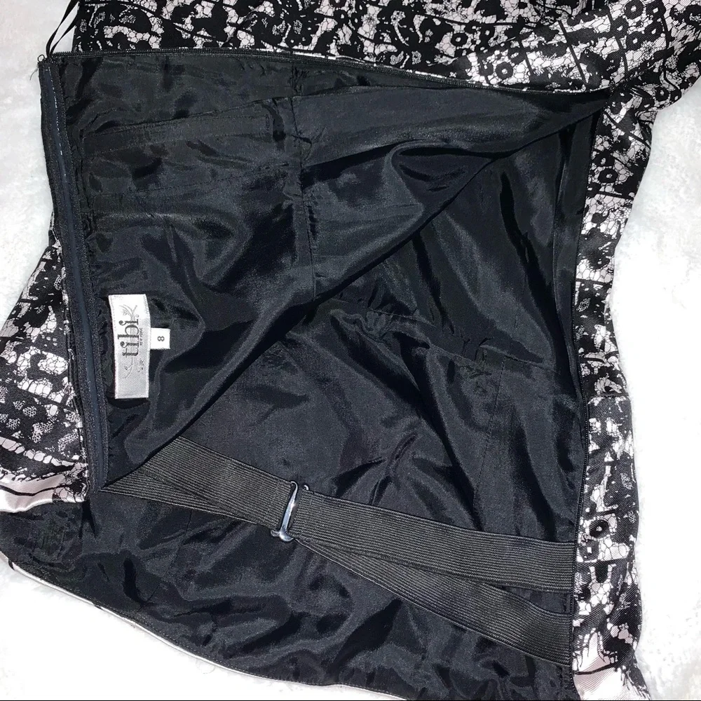 NWOT Tibi Black & Ivory Floral Silk Blend Strapless Dress SZ 8 w/ Measur… - Picture 15 of 16